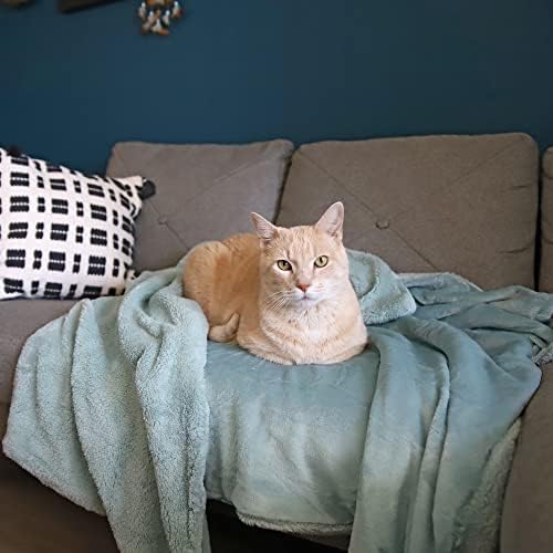 Puppy Fleece Blankets, Washable Sherpa Fluffy Cosy Warm Plush Pet Blankets for Small Dog Cat Kitten Double Thickness Throws 114 x 76 cm Black