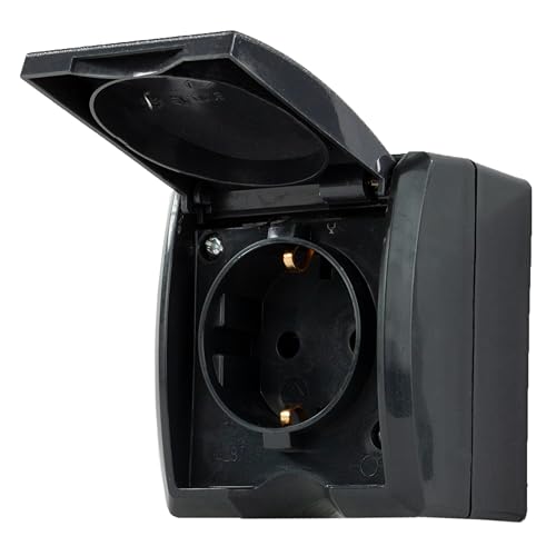 REV AquaForm, Steckdose - Feuchtraum, IP44 einpolig, Aufputz, anthrazit