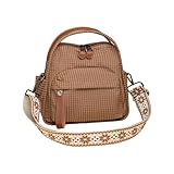 Genérico Monedero con correa ajustable, de gran capacidad, de mujer de 38,28 cm con asa con cremallera, de mano de material de cuero suave, estilo casual con múltiples compartimentos