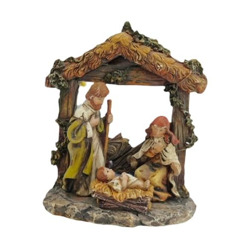 jojomis Nativity Scene Figurine for Christmas, Resin Religious Decor, Birth of Jesus Collectible Statue, Elegant Tabletop Ornament for Holiday Decoration