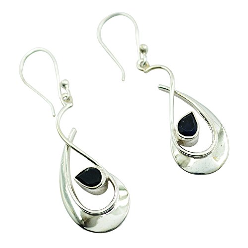 Boucles d'oreilles Iolite naturelles en poire pour femme