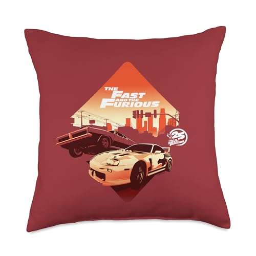 Fast & Furious 25th Anniversary Skyline Throw Pillow