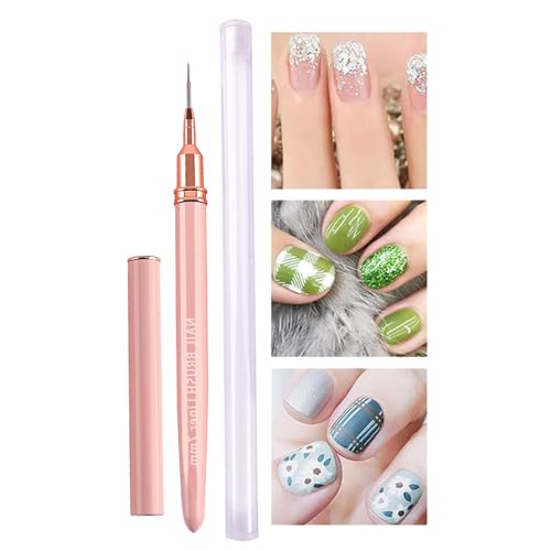 Yulokdwi Pincel profesional para delineador de uñas fino, pincel para delineador fino - Cepillo fino para diseño de uñas con mango de metal para líneas largas,Herramientas de diseño de uñas para