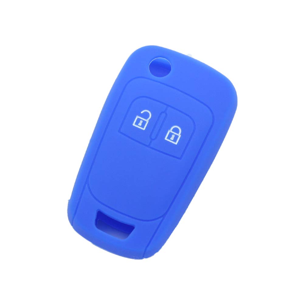 Silicone Cover Protector Case Holder Skin Jacket Compatible with OPEL VAUXHALL 2 Button Flip Remote Key Fob CV9624 Deep Blue