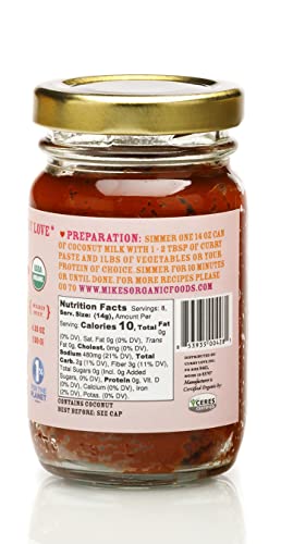 Red Thai Curry Paste Organic. Vegan. Dairy Free. Sugar Free. Keto Friendly. Made In Thailand. 4.23 Oz Glass Jar #TOP1