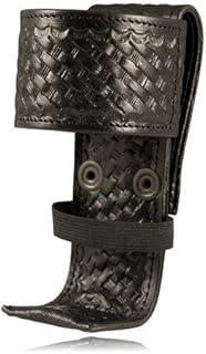 Boston Leather - Deluxe Adjustable Basket Weave Leather Radio Holder