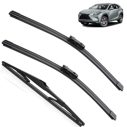 Autopixl OEM Quality Wiper Blades For Lexus NX 200-2023 Front & Rear Windshield Windscreen 26"16"12" Perfect Fit for Windshields (Color : Front Rear, Size : LH)