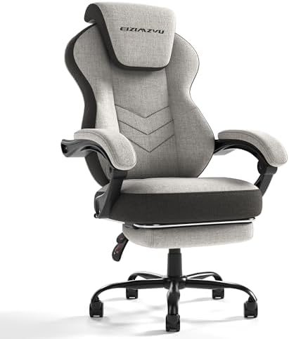 Silla de Oficina Ergonómica con Reposacabezas y Reposapiés, Silla...