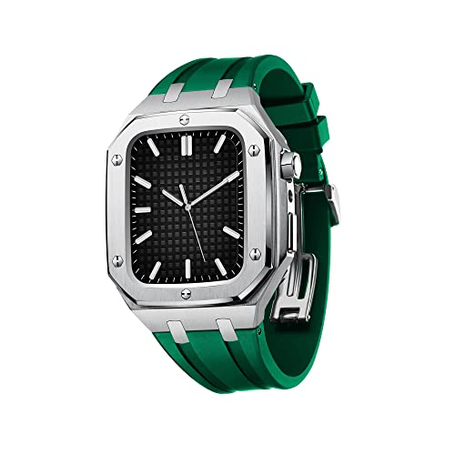 Bracelet Apple Watch band 45mm vert argenté pour réinventer votre style iWatch SE et 8