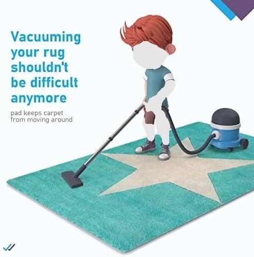 Vista 2 de Almohadilla antideslizante para alfombra, tamaño 5 x 8, agarre extra fuerte y acolchado grueso