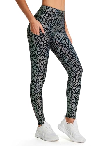 Image of THE GYM PEOPLE Thick High Waist Yoga Pants with Pockets, Tummy Control Workout Running Yoga Leggings for Women