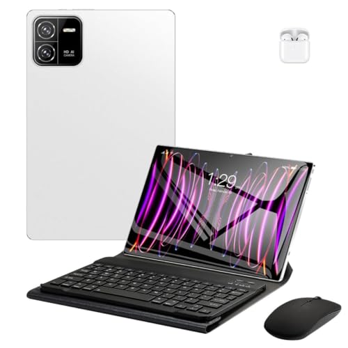 DIVENT-Tablet 3 em 1 com estojo/teclado/mouse/fone de ouvido, 10,1 polegadas, Android 13, 14GB de RA