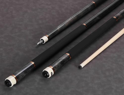 Teekerwang Pool Cue Stick 58" 19 20oz 2 Piece with 12.5mm Tip,Canadian Maple Pro Billiard Cue,for Adults/Beginner/Pro Player. (Grey-04)