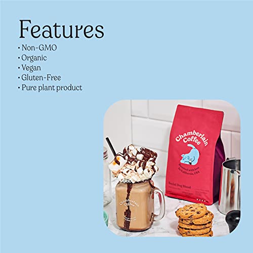 Chamberlain Coffee Social Dog Blend, Full Bodied Organic Coffee With Complex Yet Smooth Notes Of Milk Chocolate, Roasted Peanuts, Brown Sugar, Graham Cracker, Fresh Ground 12Oz #TOP4