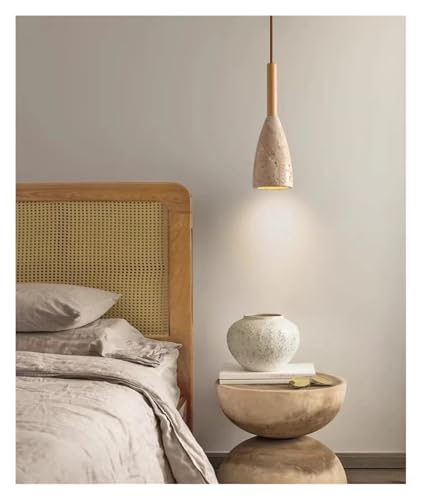 Lampe suspendue nordique en pierre de grotte jaune, un lustre minimaliste d'exception