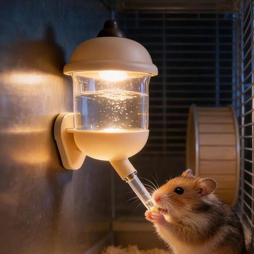 Biberón de agua para hámster y jerbillos con luz de jaula 4