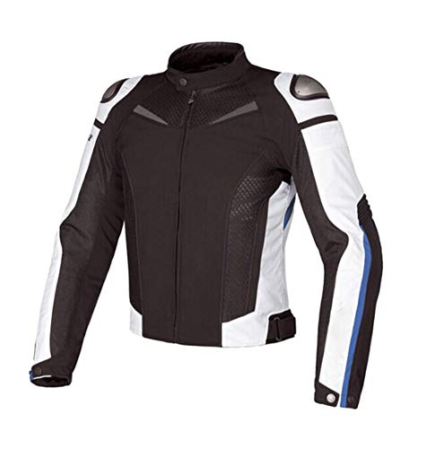 Veste de moto respirante homme en maille, équipement de protection routière XXL noir et bleu
