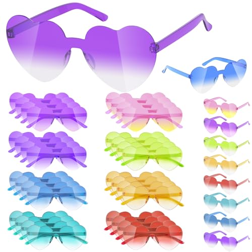 nylytek Valentines Gifts for Kids Classroom - 32 Pack Heart Sunglasses for Kids School, Valentines Day Party Favors Heart Glasses Bulk for Girls Boys Age 3-12, Birthday Goodie Bags Stuffers