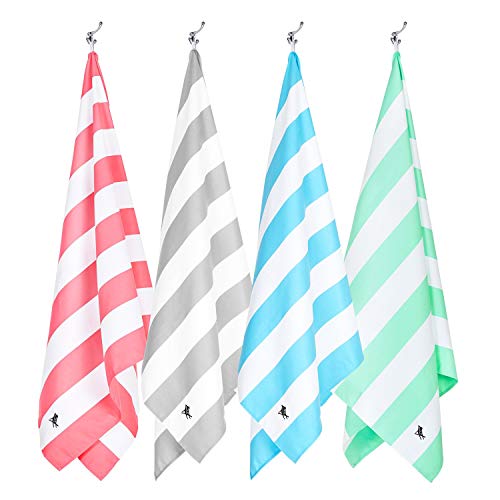 Dock & Bay Beach Towel - Quick Dry, Sand Free - Compact, Lightweight - 100% Recycled - Includes Bag - Cabana - Set H (4), Large (160x90cm, 63x35)