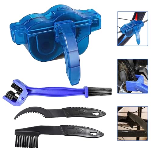 Limpiador de Cadena de Bicicleta Kit, 4 Pcs Bici Herramienta de Limpieza rápido, Cepillos limpiadores de Cadena de Bicicleta, Kit de Cepillos para Bicicleta, para Todos los Tipos de Bici