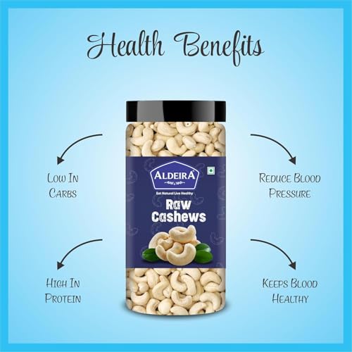 Image of Aldeira Whole Raw Cashews | 450 Gram Jar | Kaju Nuts | Plant Based Protein | Gluten-Free | Nutty Flavor | Healthy Snack | Rich Delicious Taste