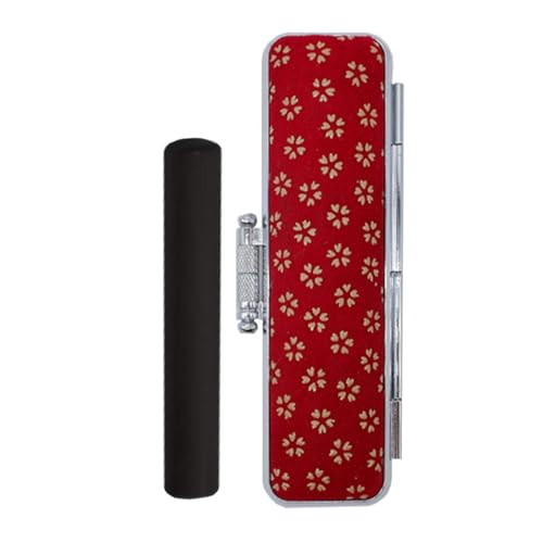 職人が彫るこだわり黒水牛丸形印鑑(ケース付き)赤([印伝]花柄) - はんこ ハンコ 判子 実印 丸 12mm ケース付 選べる 書体 ケース 黒水牛 角 熊本県 甲佐町