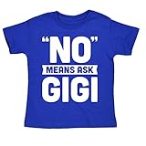 No Means Ask Gigi - Toddler Short Sleeve T-Shirt Royal Blue