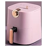 JMSL Freidora de Aire-hogar Multifuncional 4.5L de Gran Capacidad-freidora eléctrica-Horno eléctrico Inteligente sin Aceite sin Humo,Rosado