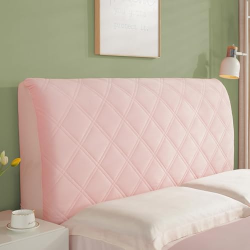 JANEMUA Cubre Cabecero De Cama Elástico, Cubre Cabecero De Cama A Rayas Diagonales Fácil De Colocar, Cubre Cabecero De Cama A Prueba De Polvo con Diseño Todo Incluido-Pink||200cm
