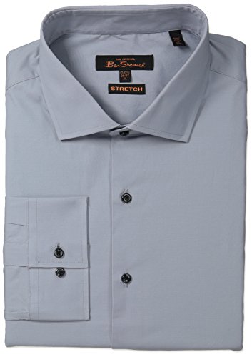 Ben Sherman Men's Solid Stretch Spread Collar Dress Shirt