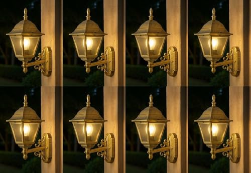Weldecor Antique Wall Light | Vintage Wall Lamp with Frosted Glass Shade | LED Compatible Wall Sconce for Home Decor, Bedroom, Living Room, Bathroom, Hallway, Café, Restaurant (Pack of 8)