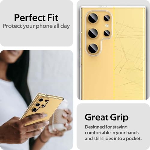 Image of Amazon Brand - Solimo Mobile Cover for Samsung Galaxy S24 Ultra 5G (Soft & Shockproof Back Case with inbuilt Cushioned Edges), Transparent
