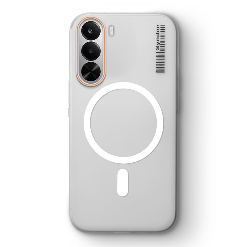 Image of Mr. Case Back Cover for Realme P4x 5G Sleek Frosted Translucent Back Only Compatible with Wireless Magnetic Accessories | Anti-Scratch Shockproof Phone Case - White