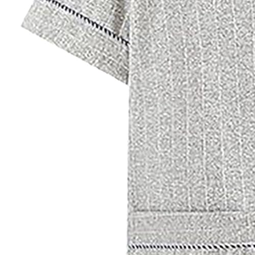 Mens Cotton Pajamas Set 3Pcs Short Sleeve Button Down Notched Collar Printed Sleepwear Pjs Set Soft Long Pants Shorts3