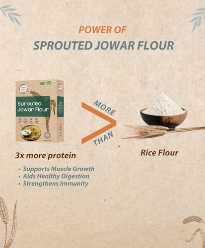 Image of Organic Wisdom-Back to Roots Sprouted Ragi & Jowar Atta (Flour) Combo Pack- 400 grams each|100% Natural & Gluten Free | Stone-Ground & RO water cleaned| Rich in Protein, Calcium & Dietary Fibre
