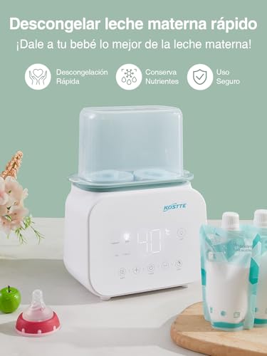 KOSTTE Calienta Biberones, Función de Descongelación, Calentamiento Uniforme Del Líquido, Calentador de biberones eléctrico, Calentador de Alimentos para Bebés, Apto para Tarritos, Blanco - imagen 8