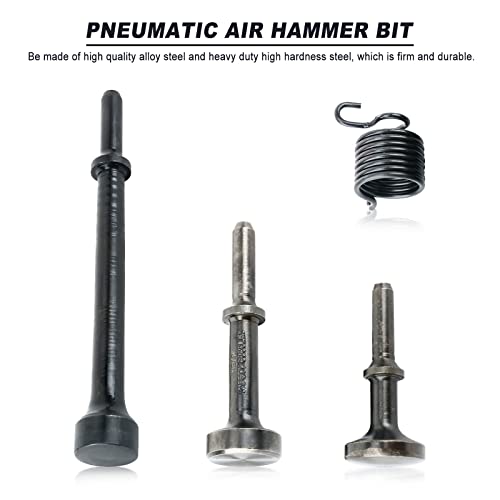 Freetec 4Pcs Pneumatic Air Hammer Bits Set, Smoothing Pneumatic Air Chisel Drill Bits Tool Kit With Spring #TOP5