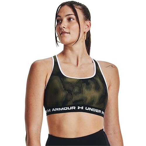 Image of Under Armour Womens Crossback Mid Printed Bra