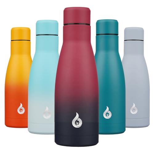 Image of BJPKPK Insulated Water Bottle 12oz Small Stainless Steel Water Bottles Reusable Metal Thermal Keep Cold and Hot,Charming Black Red