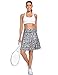 KORALHY Golf Skorts Skirts for Women with Pockets, Knee Length Athletic Tennis Skort Sports Double Layered Fashion Printing Comfortable Workout Skorts Inner Shorts Floral L