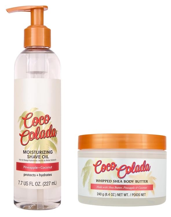 T H Coco Colada Moisturizing Shave Oil, 7.7 fl oz, Whipped Shea Body Butter, 8.4 oz Holiday Gift Set!