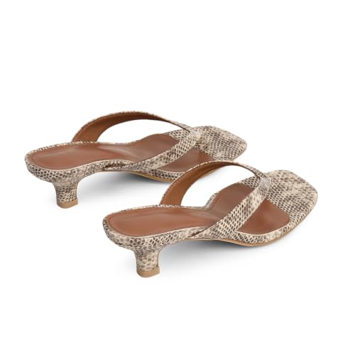 Image of Dsevht Kitten Heels for Women Jelly Square Open Toe Sandals Flip Flop Heel Summer Low Heeled Thong Sandals