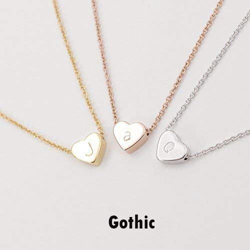 A Tiny Heart Initial Necklace -Personalized Gift Handstamped Delicate Initial Heart bridesmaid Wedding Birthday Mothers day Best Graduation Day gift