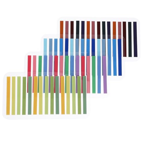 Alipis Juego De 4 Pestañas Adhesivas Ultradelgadas para Libros, Juego de 4 Sets Diseño Multicolor (fluorescente y Hielo), Reutilizables, para Organizar y Marcar Páginas en Escuela,