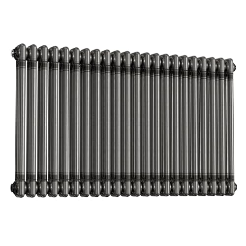 VeeBath Horizontal Radiator Traditional 2 Column Raw Metal Iron Style Rads - 600 x 1010mm