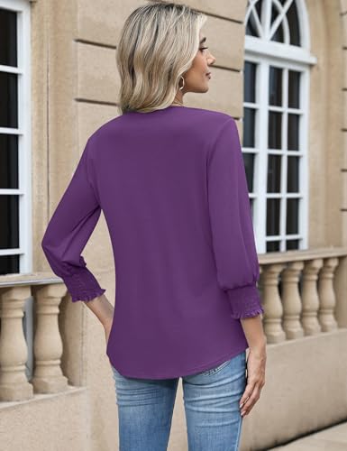 Stylische Sommer-Tunika von Rapbin mit fließendem Schnitt - Detailansicht von Rapbin Bluse Damen 3/4 Tunika Sommer Deal �...