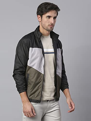 Image of Dennis Lingo Polyester Regular Fit Full Sleeves Men's Color Block Shell Jacket with 2 Pockets - Lightweight Casual Winterwear for Men