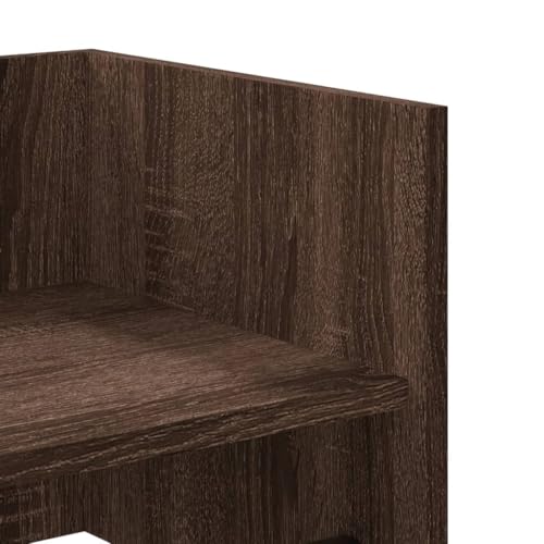 Estantería de pared marrón efecto roble de 70cm con espacio de almacenamiento flotante modular 8