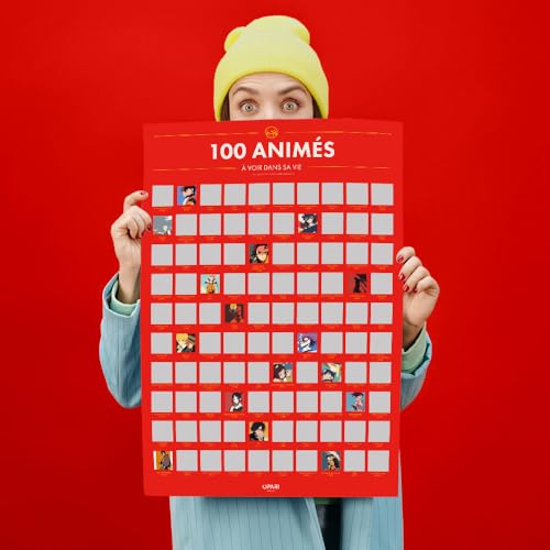 Opari Poster à Gratter 100 Animés à Voir dans sa Vie – Affiche Murale 70x50 cm – Illustrations Originales – Papier PEFC – Fabriqué en France – Idée Cadeau Otaku – vue 2