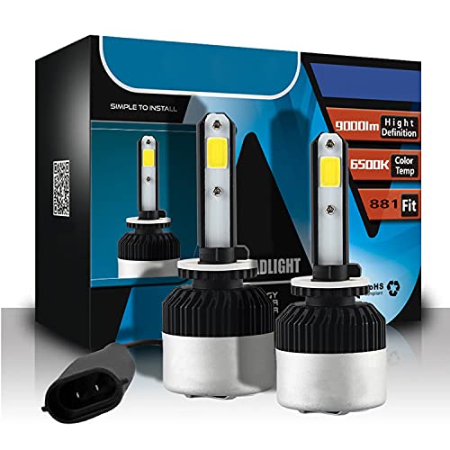 Olmeo 2 YEAR WARRANTY Geniune H27 9000LM 6500K 72 W LED Automotive Headlight and Fog Light Bulbs Auto Conversion Driving Lamp (Cool White light) (H27/881)